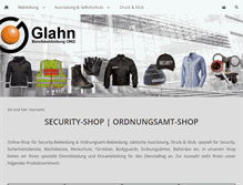 Tablet Screenshot of glahn-berufsbekleidung.de
